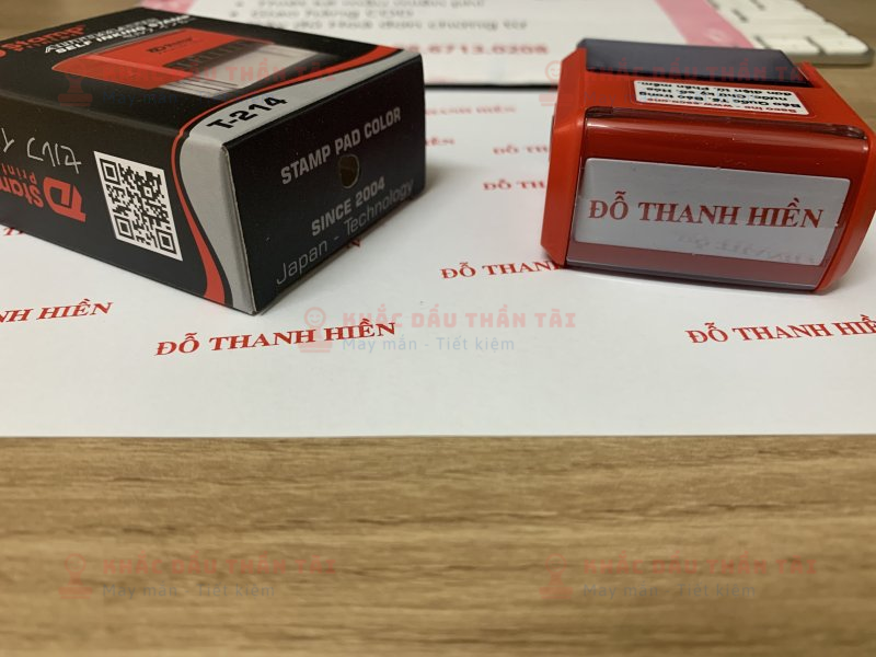 Khắc con dấu tên Đỗ Thanh Hiền, mực đỏ, font Vni-Times