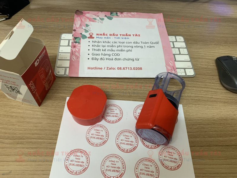Khắc con dấu tròn cho Công ty TNHH Một Thành Viên Quang Anh Phát